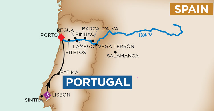 Amawaterways Enticing Douro cruise map